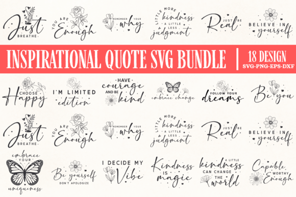 Download Inspirational Quote SVG Bundle | Motivat - Quote svg Collection