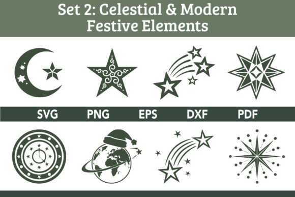 Download Celestial Christmas Festive SVG Bundle - Festive svg bundle Collection